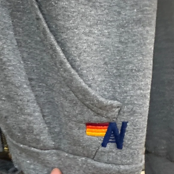 Aviator Nation Gray Warmup Set with Colorful Stripes. Size Medium - Picture 6 of 6